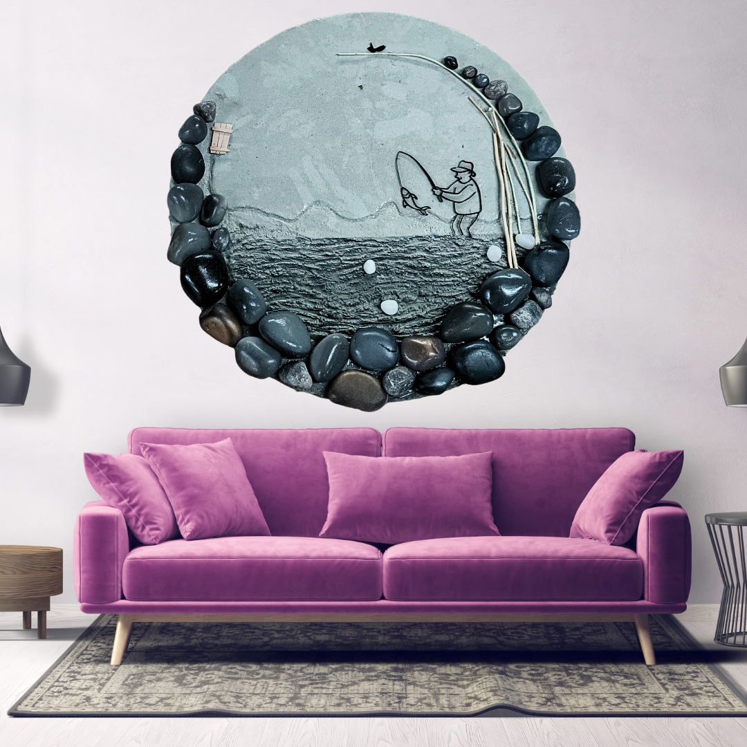 Fisher Man Resin Wall Decor - NANDAK DECORS