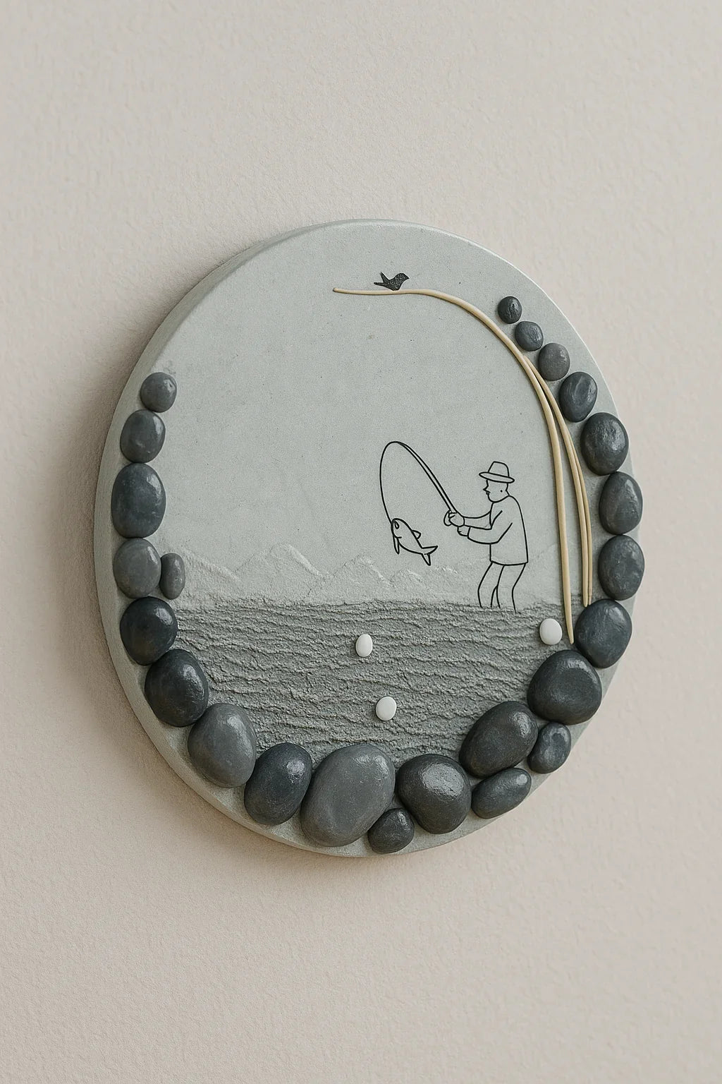 Fisher Man Resin Art Wall Decor - NANDAK DECORS