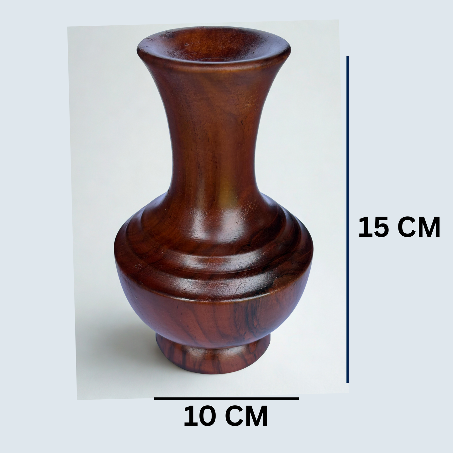 Dark Brown Wooden Flower Vase