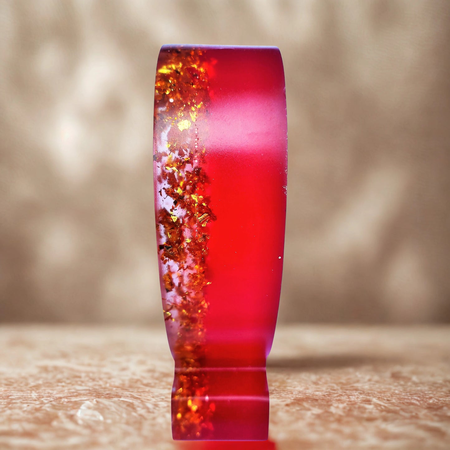 Red color flower vase side view