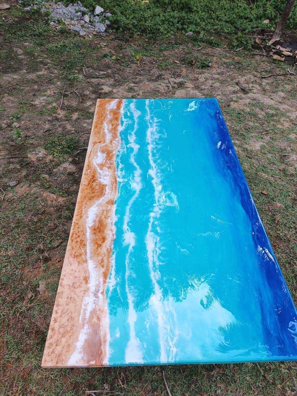 Ocean Wave Luxury Epoxy Dining Table - NANDAK DECORS