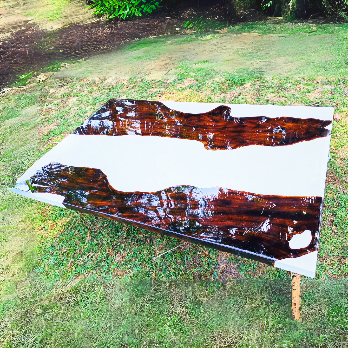 White River Epoxy Dining Table Top by NANDAK DECORS