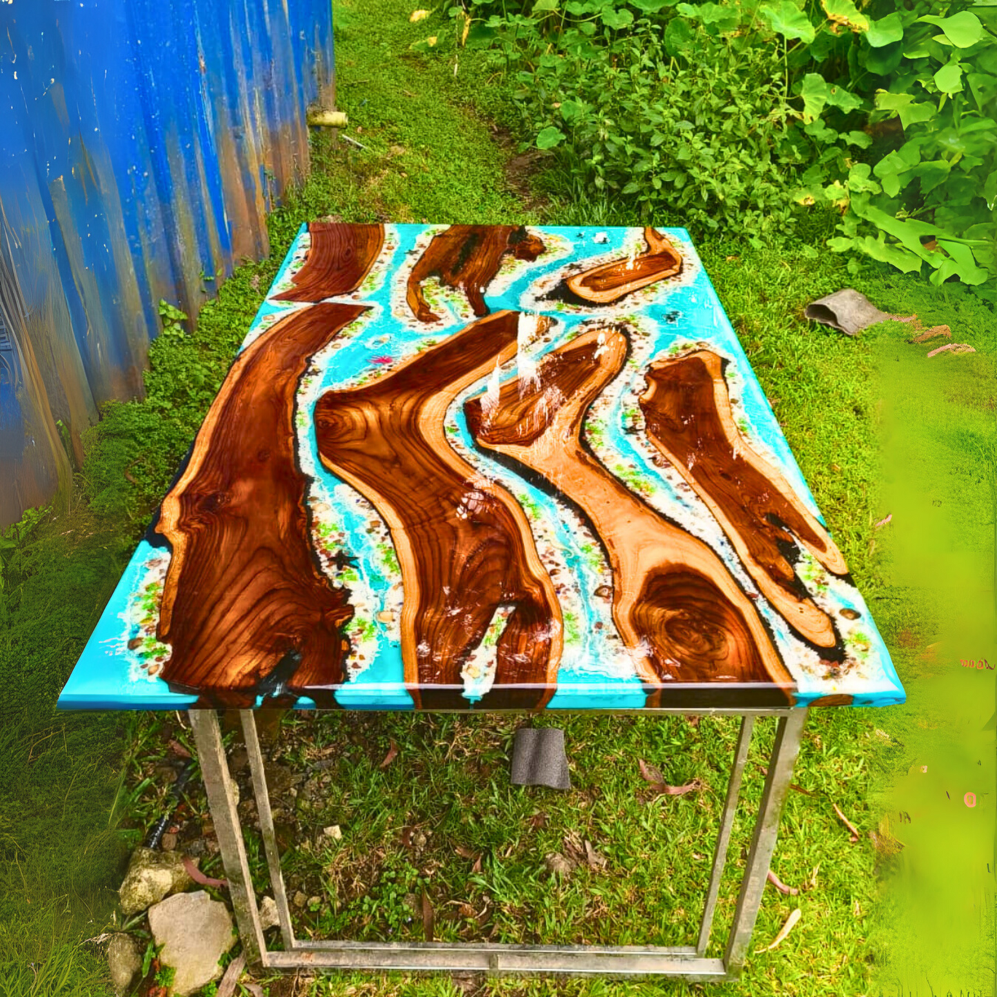Island Mirage Epoxy Dining Table Top by NANDAK DECORS