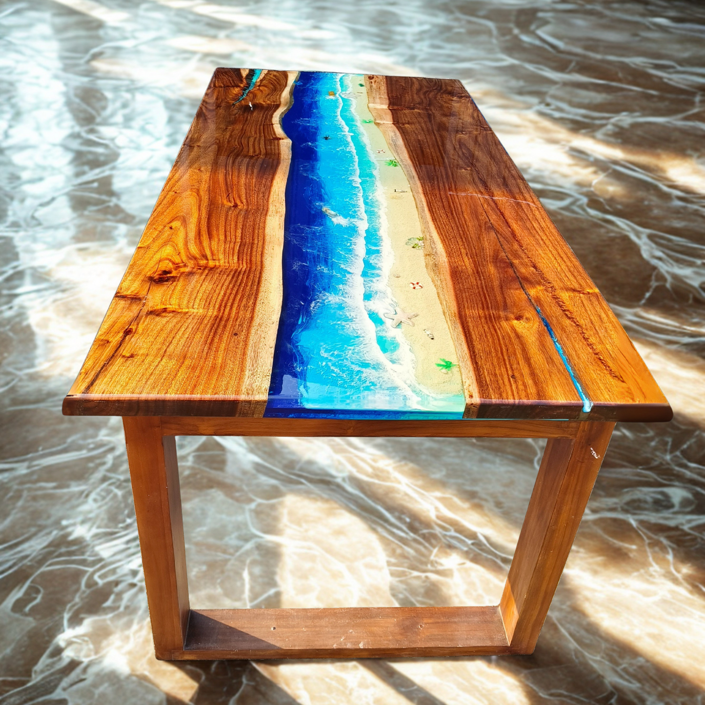 Coastal Luxe Epoxy Dining Table Top by NANDAK DECORS