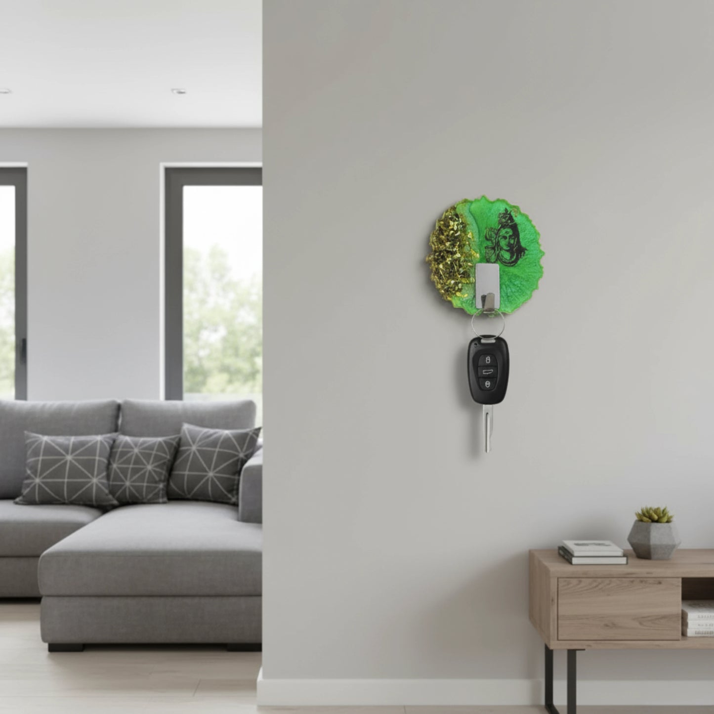 Lord Siva Resin Art Keychain Holder