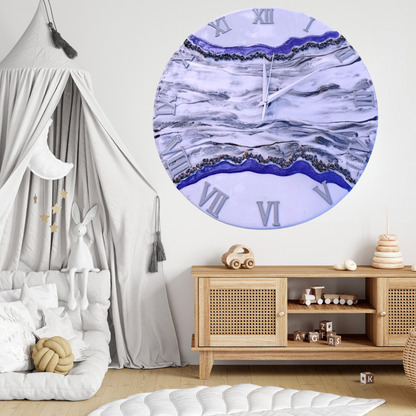Sapphire Vein Luxury Resin Wall Clock - NANDAK DECORS