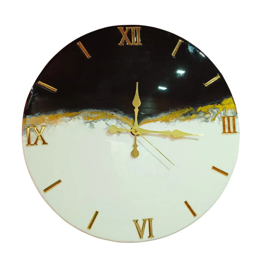 Golden Mist Resin Wall Clock - NANDAK DECORS