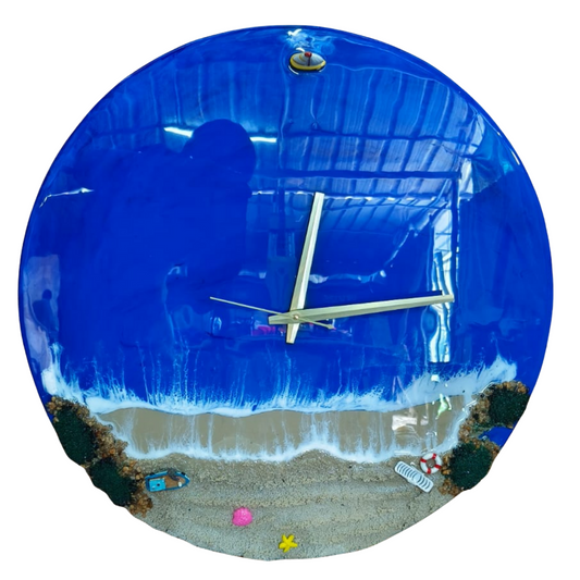 Verdant Coastal Resin Wall Clock - NANDAK DECORS