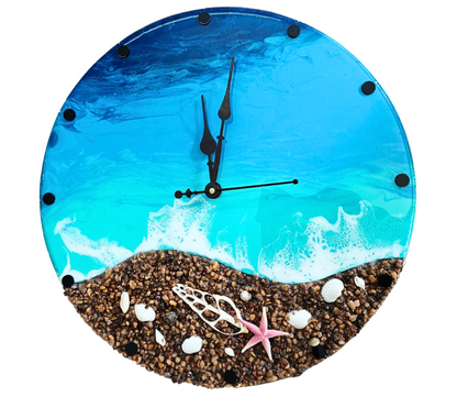 Ocean Gems Resin Wall Clock - NANDAK DECORS