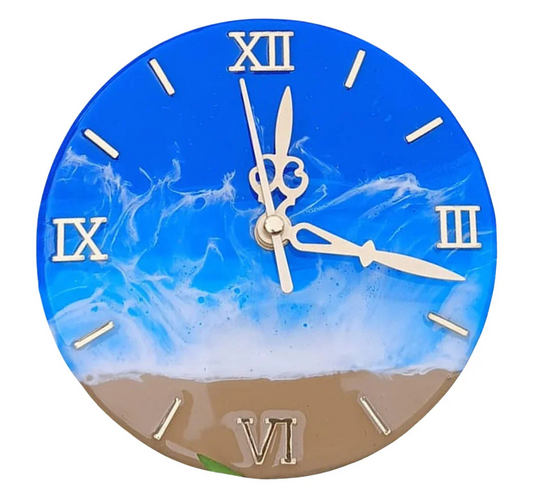 Blue Shore Luxury Resin Wall Clock - NANDAK DECORS