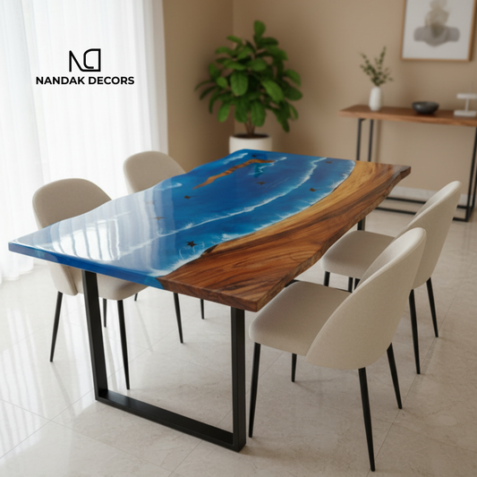 Ocean Jewel Epoxy Dining Table Top
