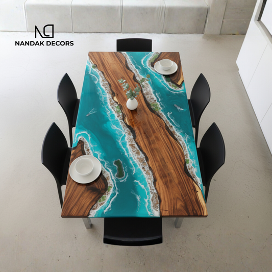 Marine Paradise Epoxy Dining Table Top