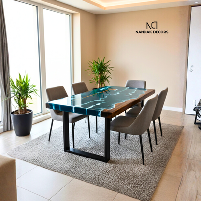 Deep Blue Ultramarine Epoxy Dining Table Top