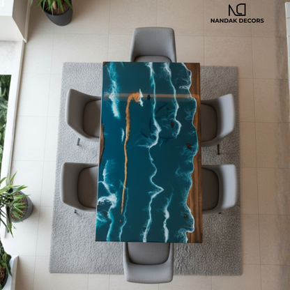 Deep Blue Ultramarine Epoxy Dining Table Top