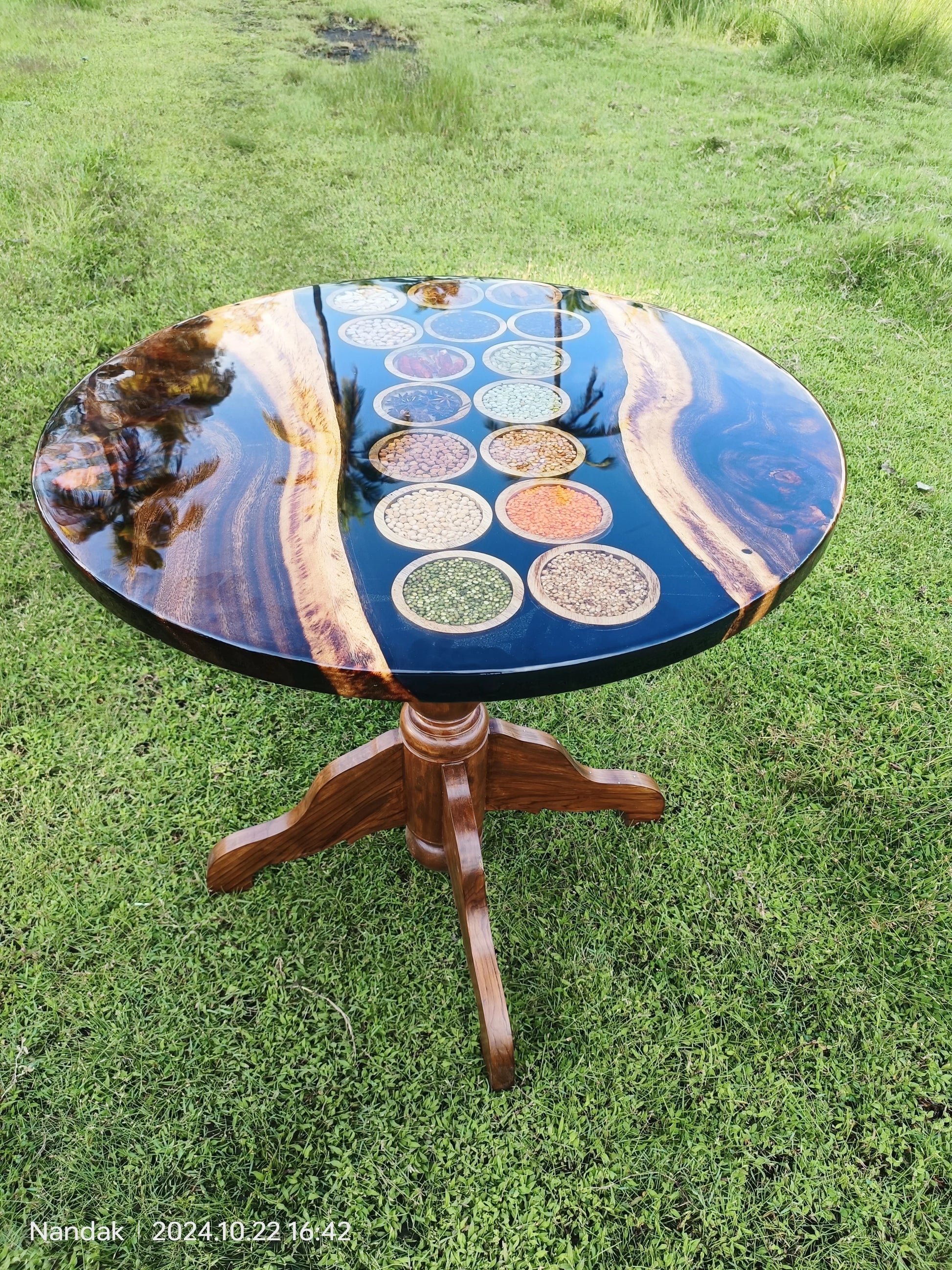 Kerala Spices Edition Epoxy Coffee Table - NANDAK DECORS