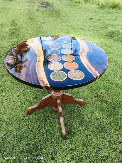 Kerala Spices Edition Epoxy Coffee Table - NANDAK DECORS