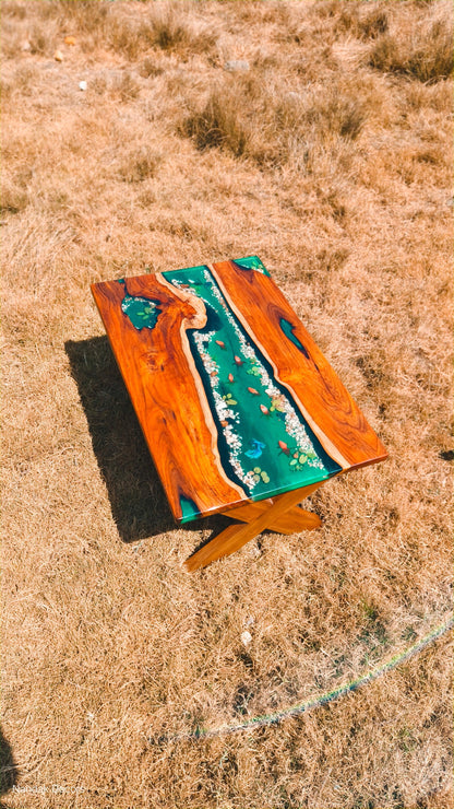 Green Ocean Epoxy Coffee Table - NANDAK DECORS