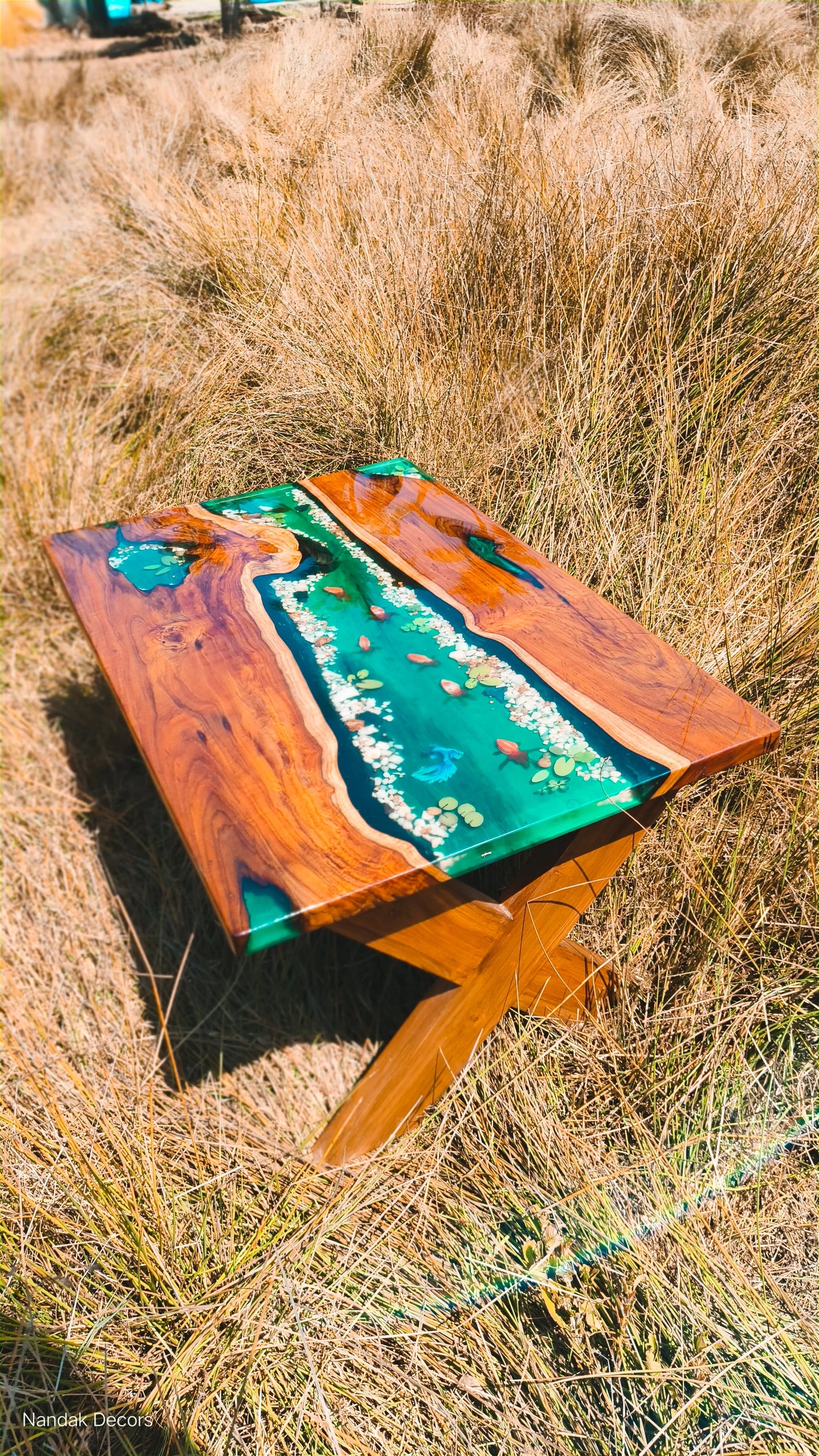 Green Ocean Epoxy Coffee Table - NANDAK DECORS