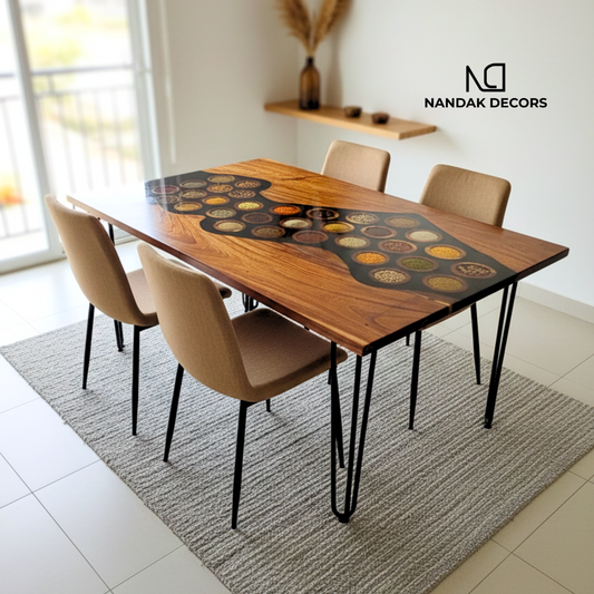 Spices Edition Epoxy Spices Dining Table Top