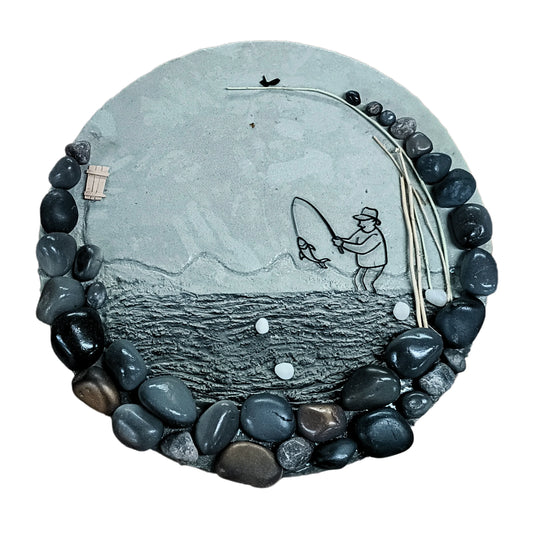 Fisher Man Resin Art Wall Decor - NANDAK DECORS