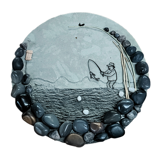 Fisher Man Resin Wall Decor - NANDAK DECORS