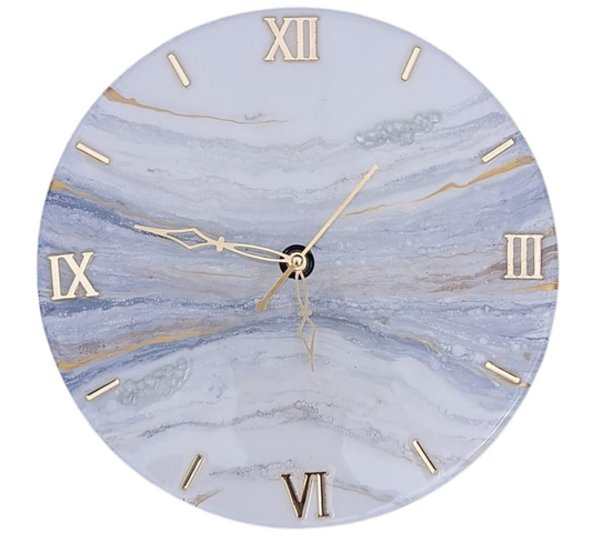 Pearl White Timekeeper Resin Wall Clock - NANDAK DECORS