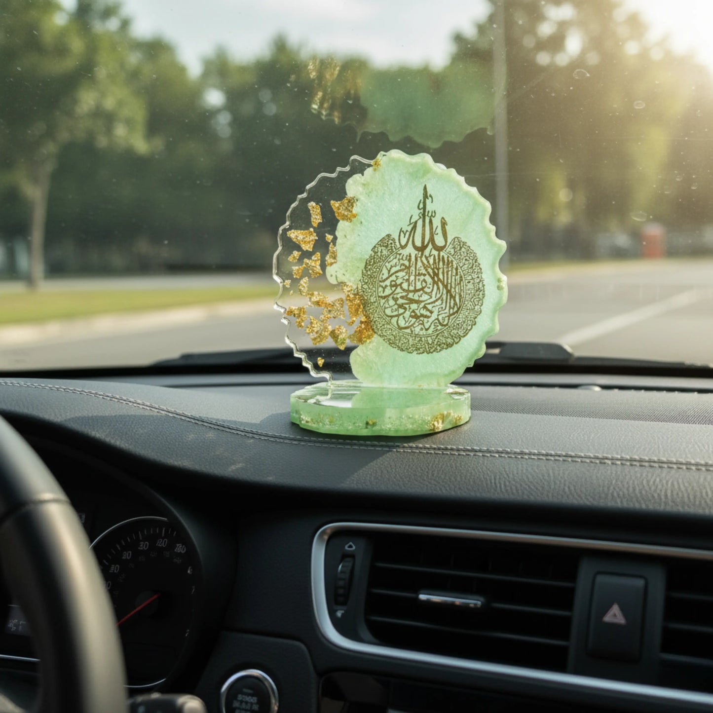 Car Dashboard Islamic Calligraphy Showpiece Resin Art