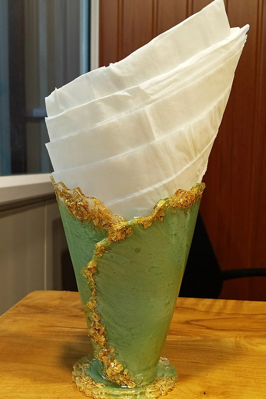 Premium Classic Green Resin Tissue Paper Holder by NANDAK DECORS