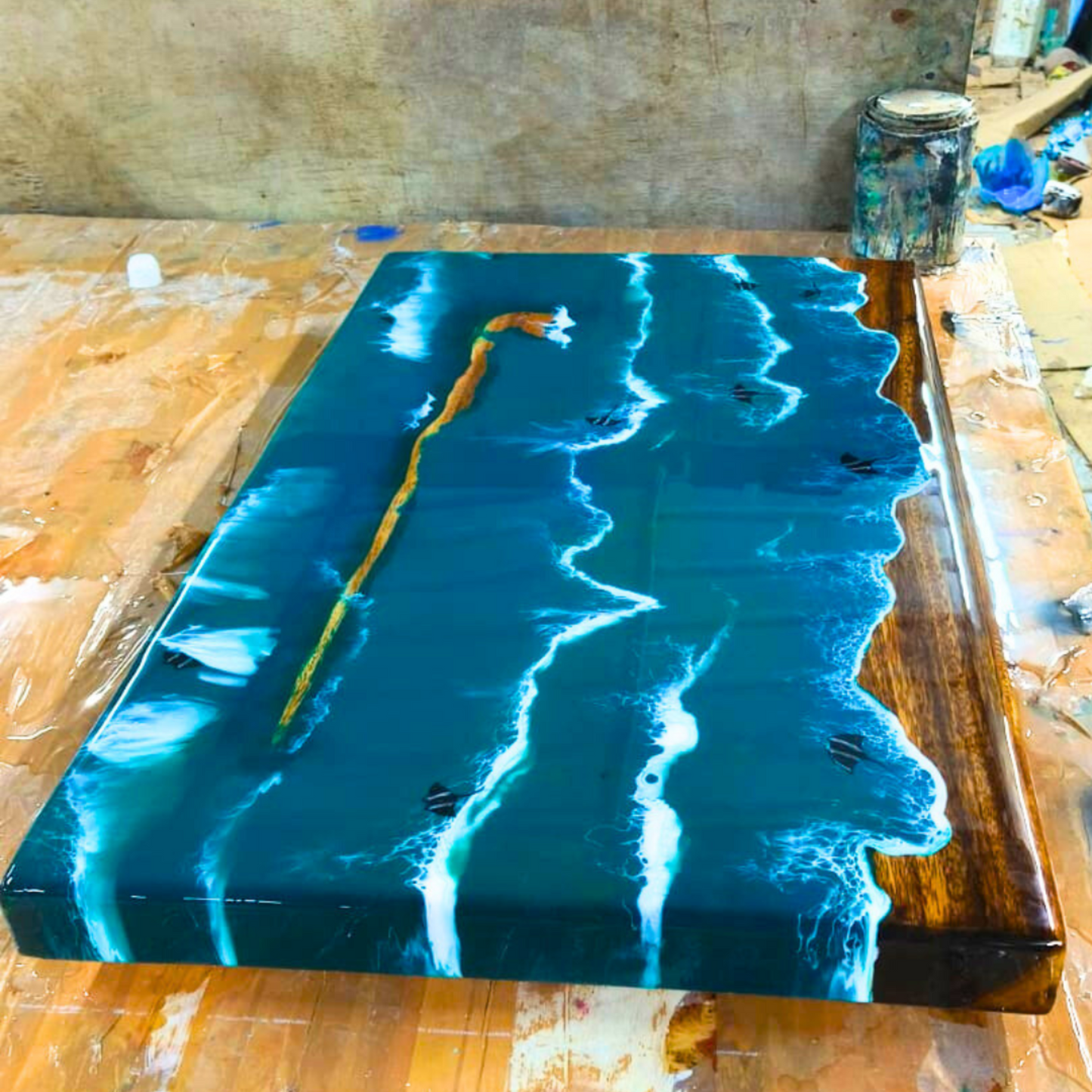 Deep Blue Ultramarine Epoxy Table Top by NANDAK DECORS