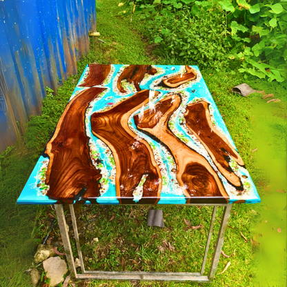 Island Mirage Epoxy Dining Table Top by NANDAK DECORS