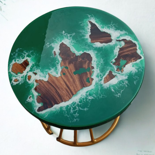 Aqua World Green Epoxy Coffee Table - NANDAK DECORS