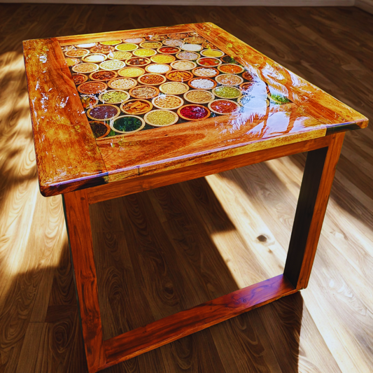 Kerala Editing Spices Dining Table Top by NANDAK DECORS