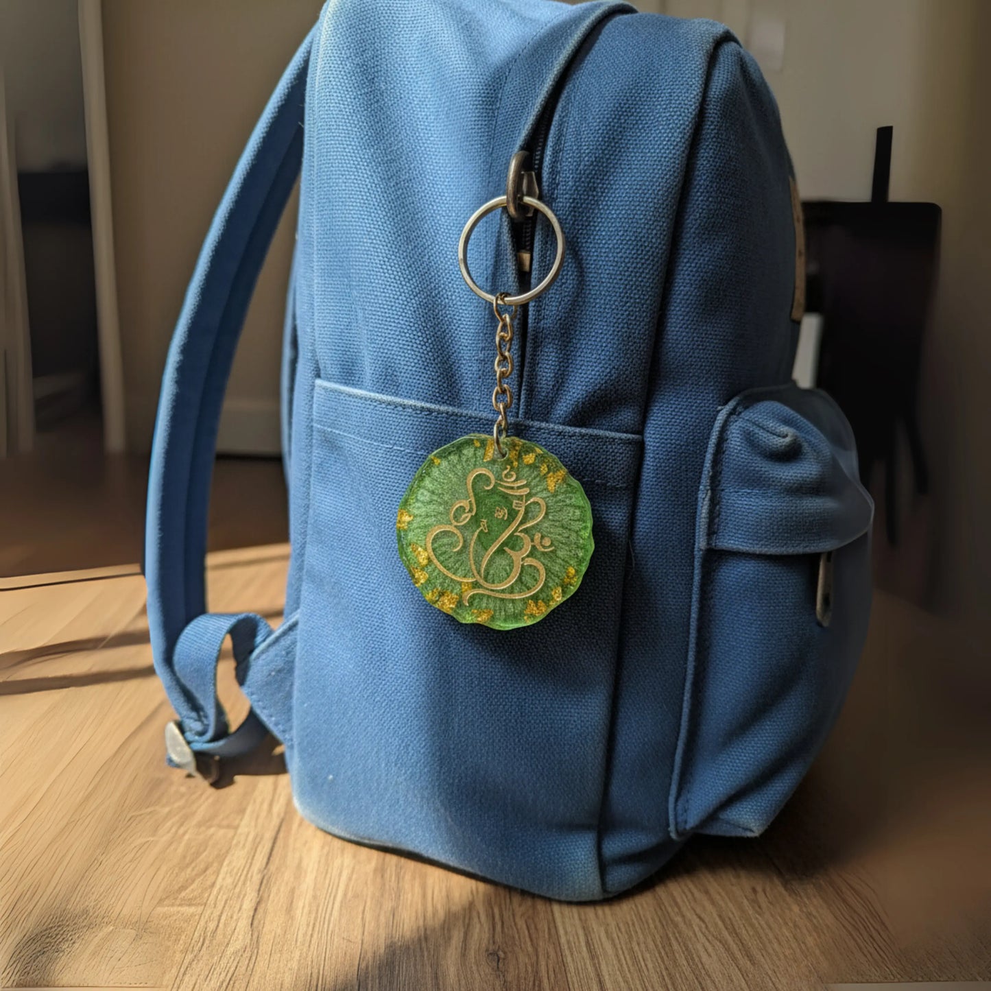 Ganapati OHM Resin Art Keychain