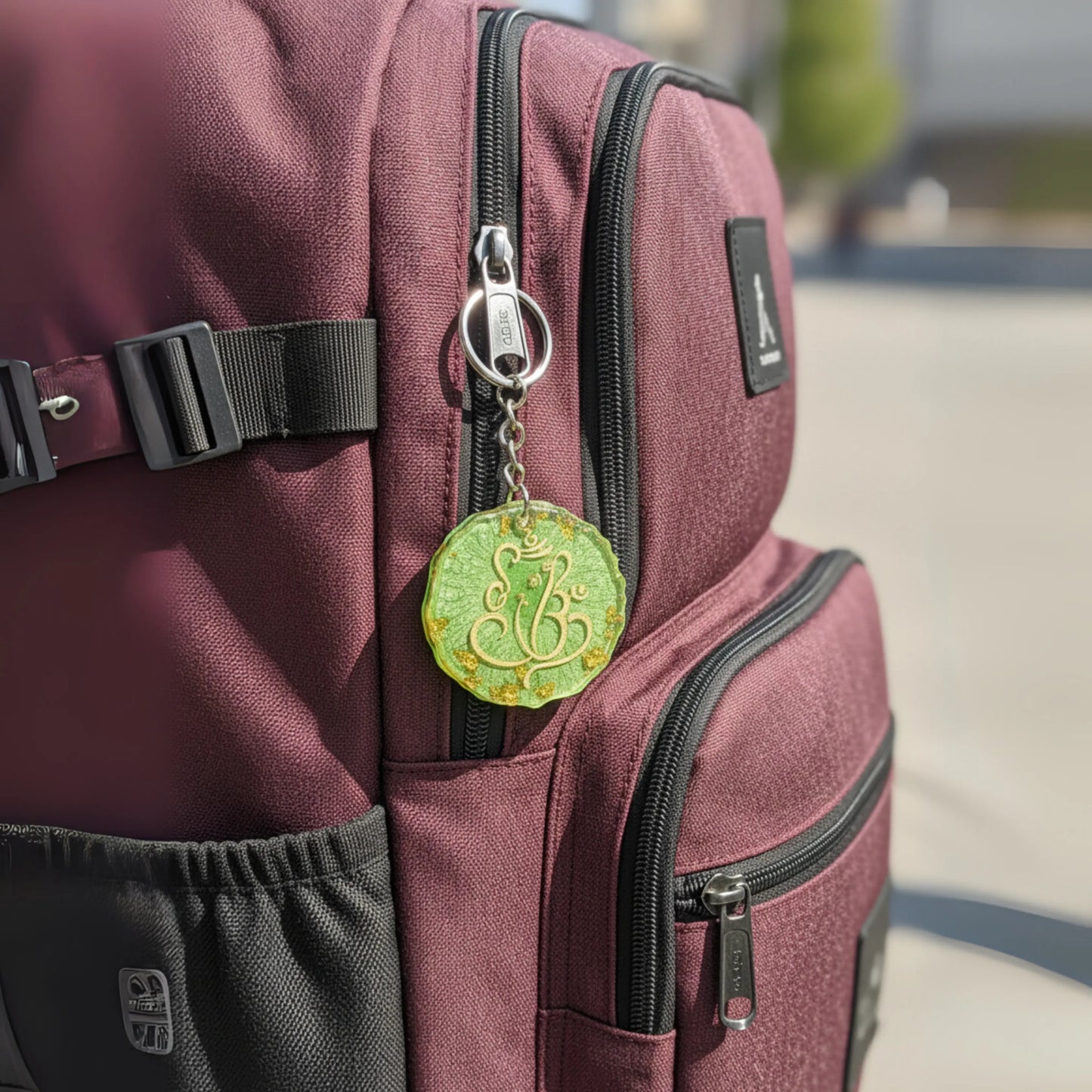 Ganapati OHM Resin Art Keychain