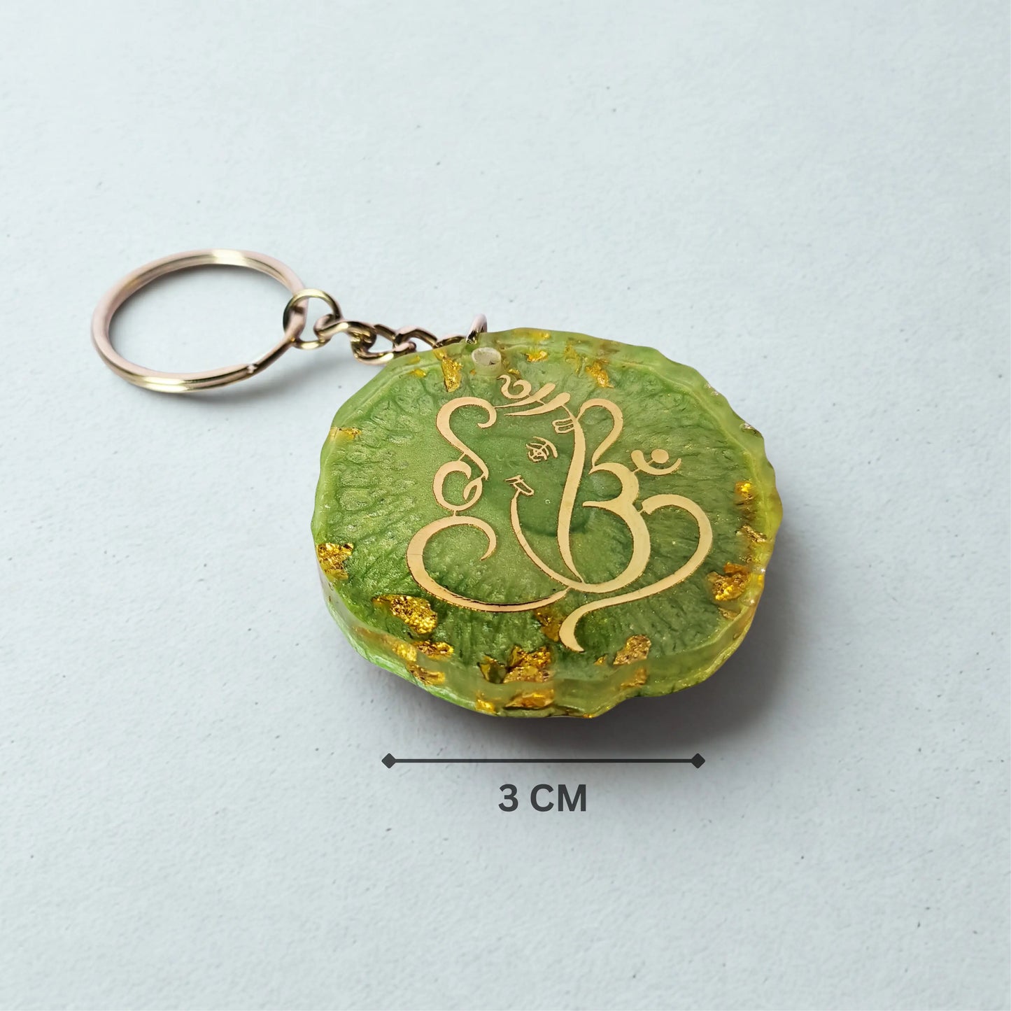 Ganapati OHM Resin Art Keychain