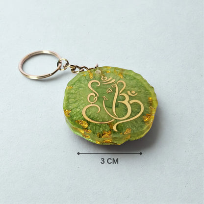 Ganapati OHM Resin Art Keychain
