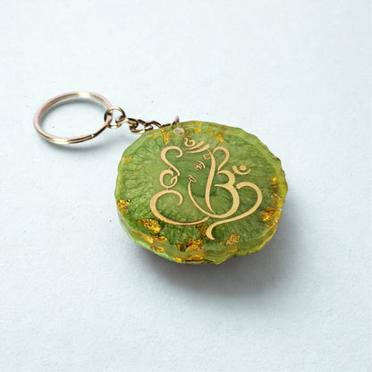 Ganapati OHM Resin Art Keychain