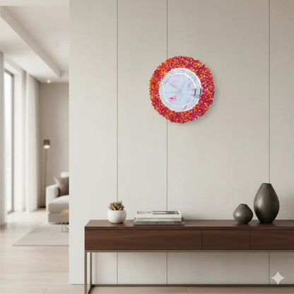 Decorative wall clock with colorful design on a modern interior wall by nandak Decors