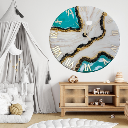 Luxe Geode Resin Wall Clock - NANDAK DECORS