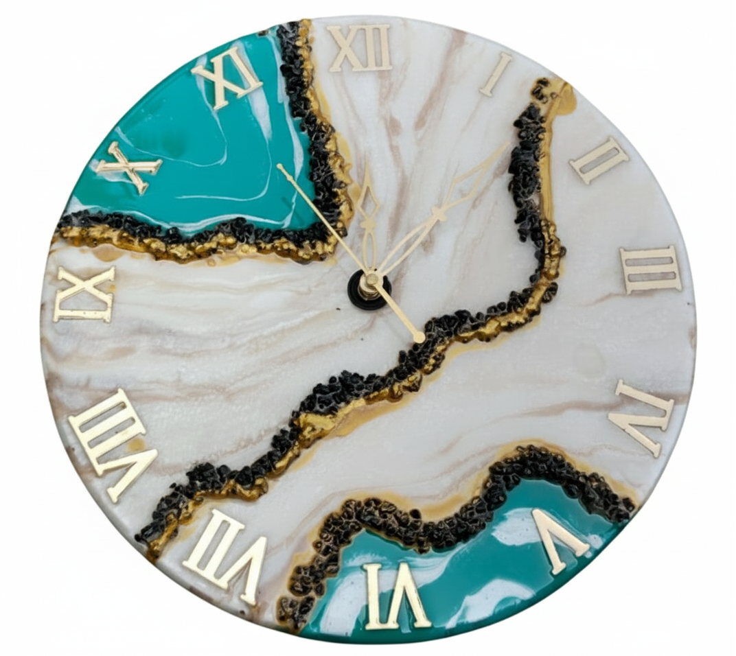 Luxe Geode Resin Wall Clock - NANDAK DECORS